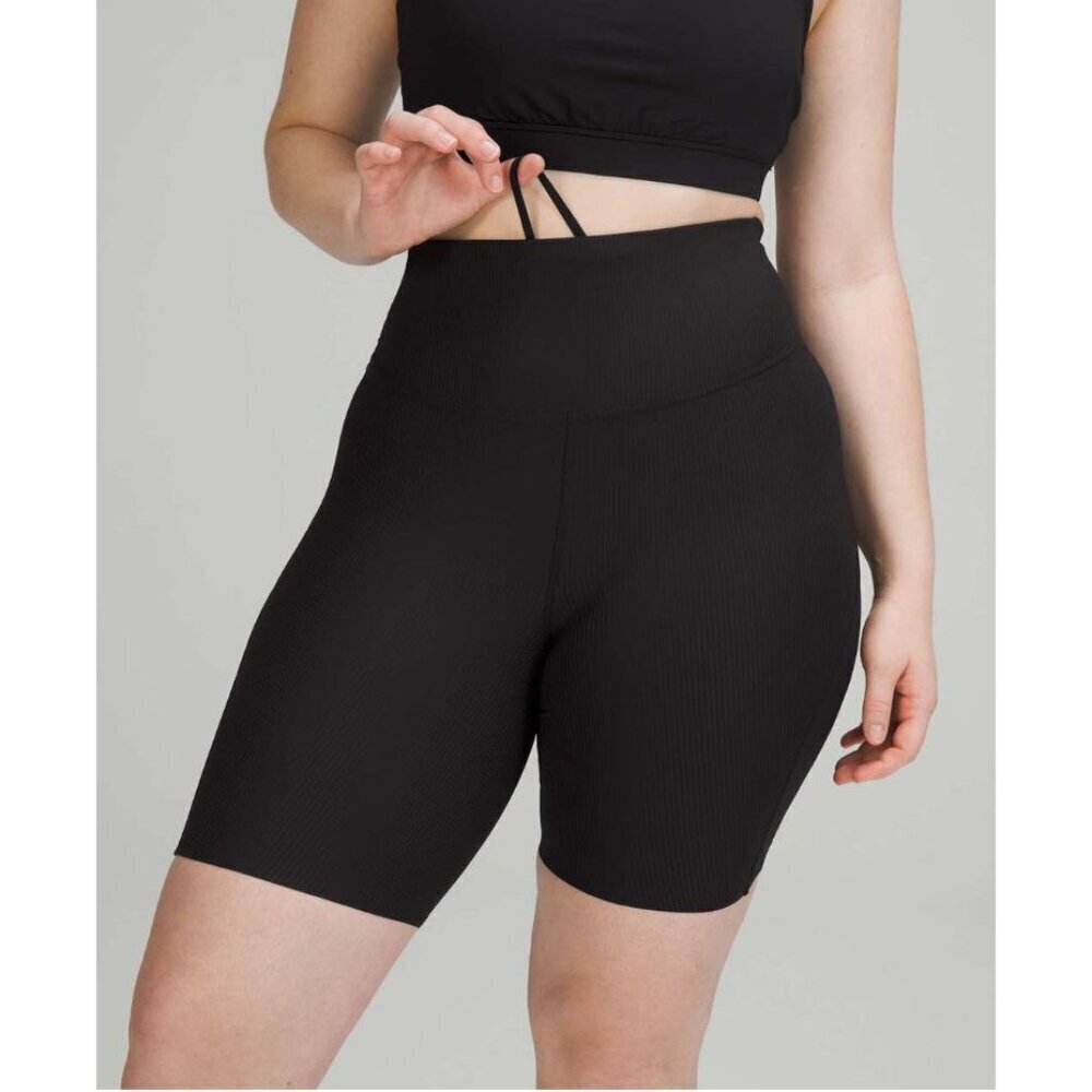 Lululemon Base Pace High-Rise Short 8" *Ribbed Nulux Black Size 4